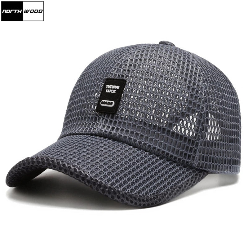 Mens Mesh Fishing Cap Breathable Summer Cap
