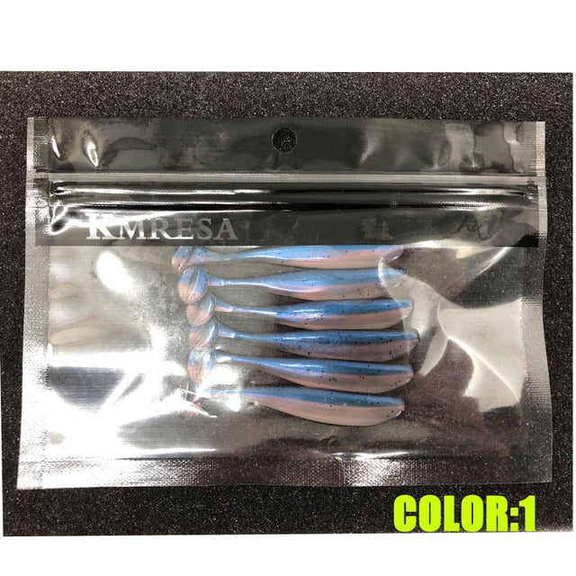 6PCS Double Color Soft Plastic Fishing Lures