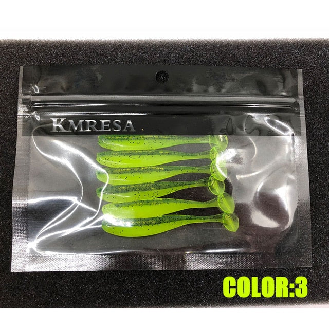 6PCS Double Color Soft Plastic Fishing Lures