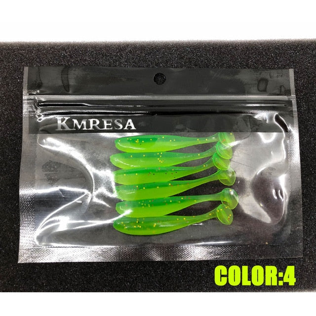 6PCS Double Color Soft Plastic Fishing Lures