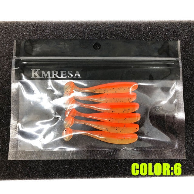 6PCS Double Color Soft Plastic Fishing Lures