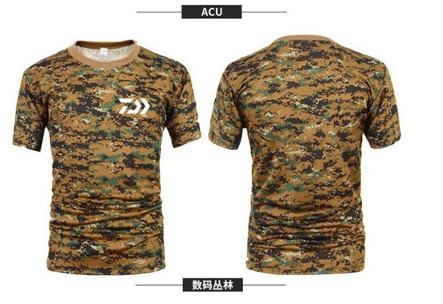 DAIWA Men's Fishing T Shirt Summer Camouflage Fishing