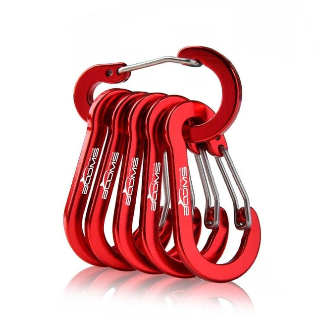 6Pcs Aluminum Alloy Carabiner Keychain/Snap Clip