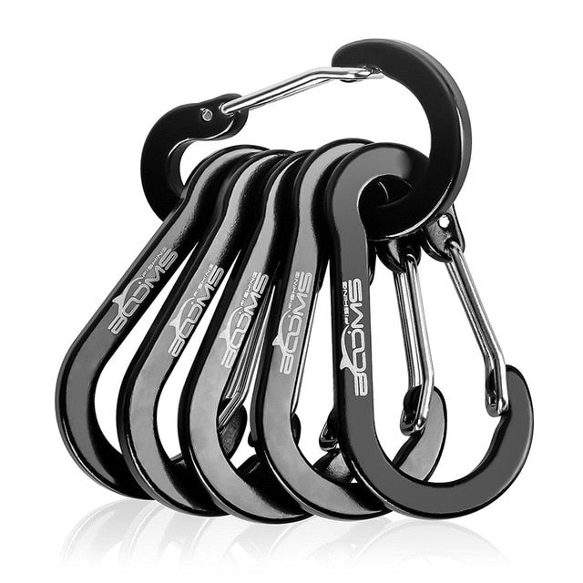 6Pcs Aluminum Alloy Carabiner Keychain/Snap Clip