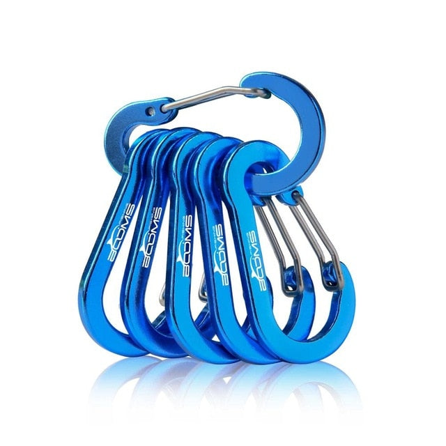 6Pcs Aluminum Alloy Carabiner Keychain/Snap Clip