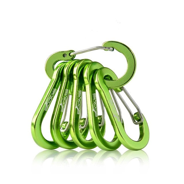 6Pcs Aluminum Alloy Carabiner Keychain/Snap Clip