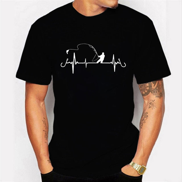 Luminous Graphic Fishing Unisex T Shirt Heartbeat