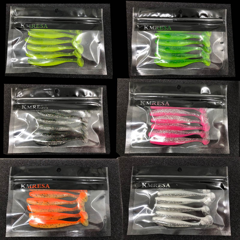6PCS Double Color Soft Plastic Fishing Lures