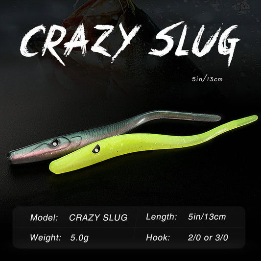 Crazy Slug 6pcs/bag Soft Plastics Fishing Lures