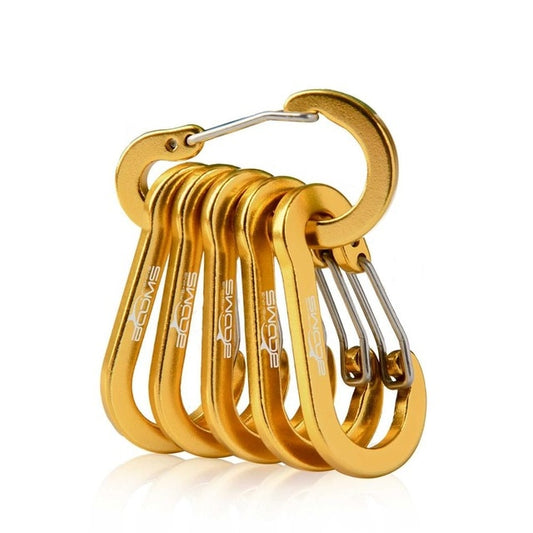 6Pcs Aluminum Alloy Carabiner Keychain/Snap Clip