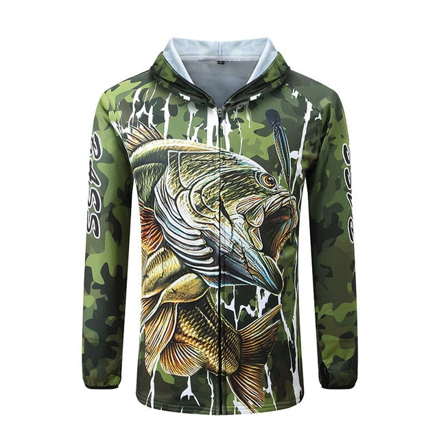 SPATA BASS Fishing T Shirt Zipper Hoodie