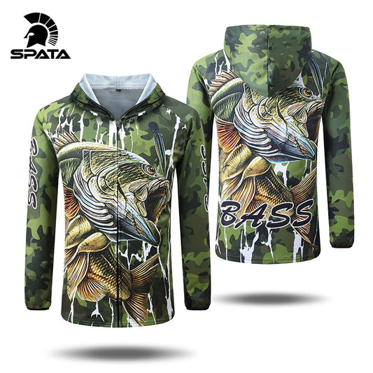 SPATA BASS Fishing T Shirt Zipper Hoodie